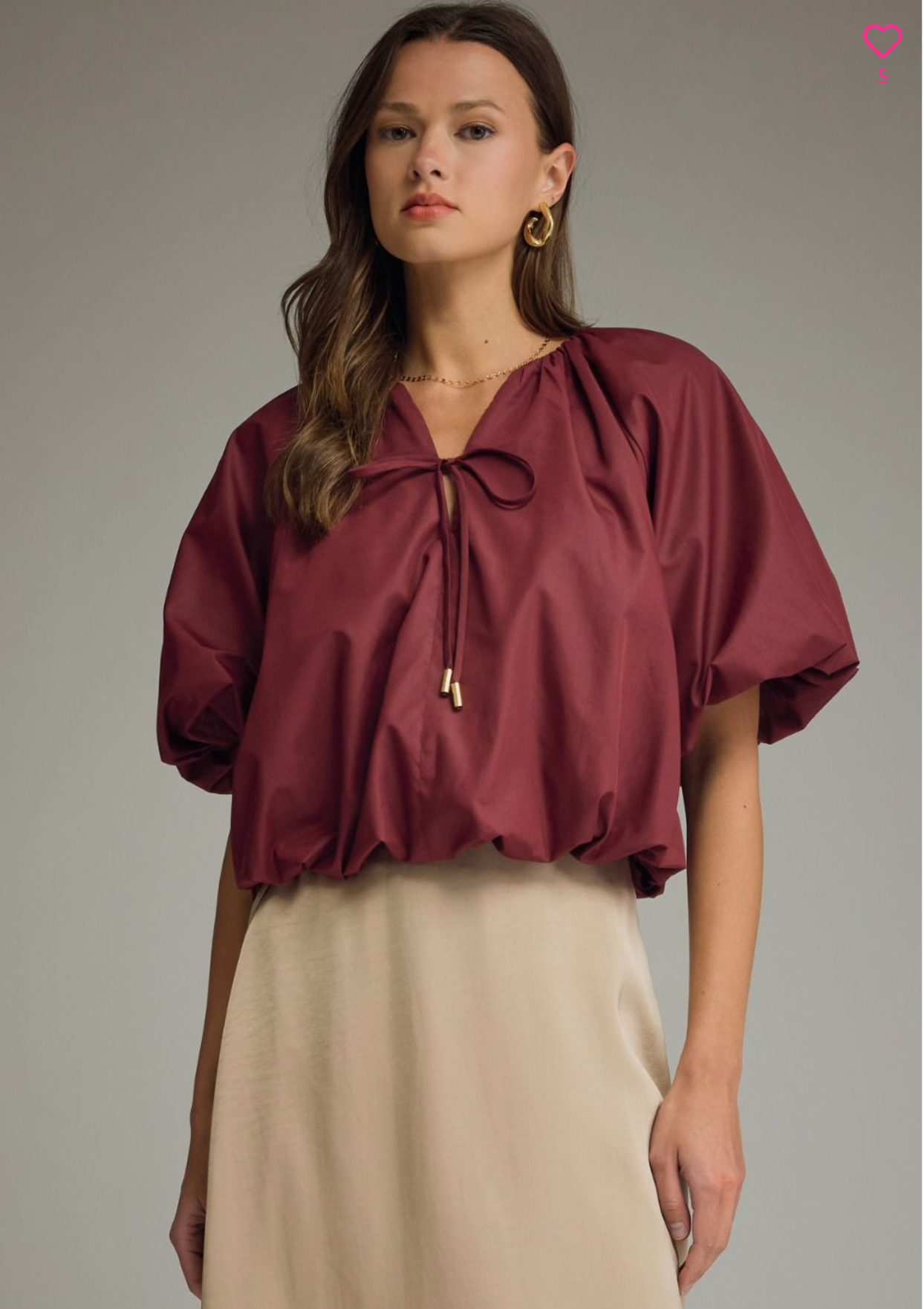 Short Puff Sleeve Top