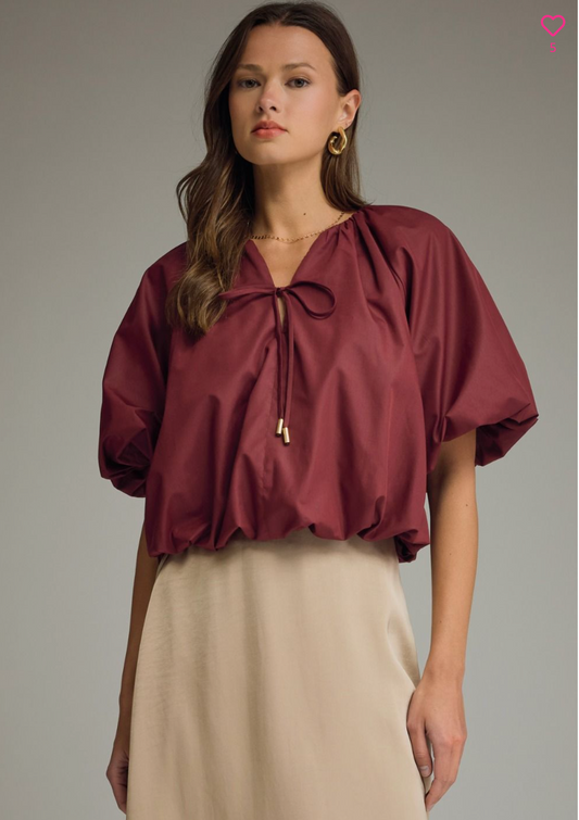 Short Puff Sleeve Top