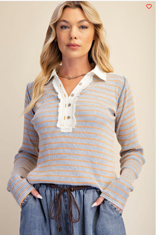 Mineral-Washed henley top