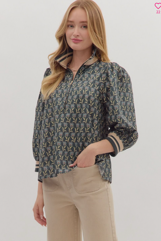 Floral Puff Sleeve Top