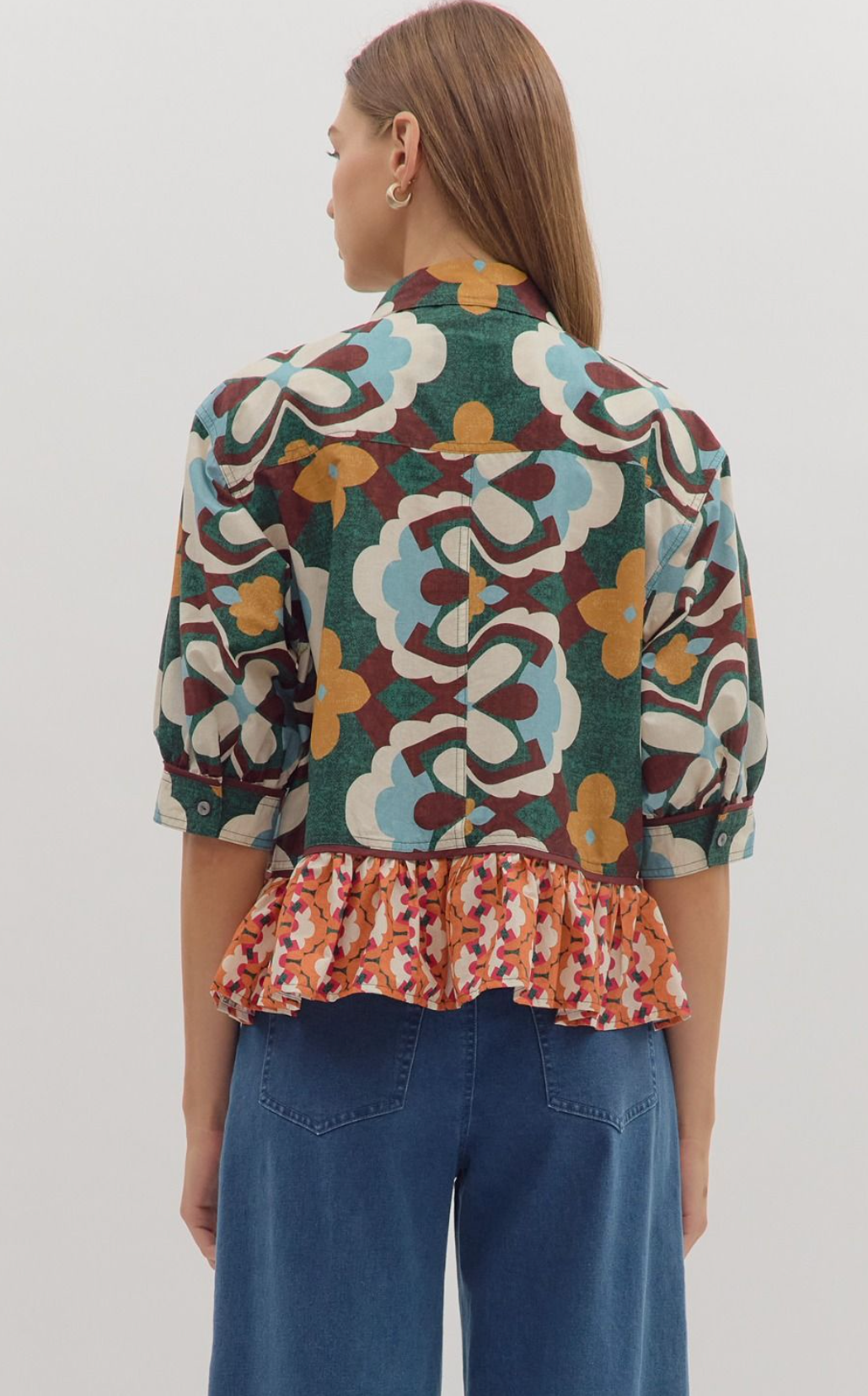 Ruffled printed top