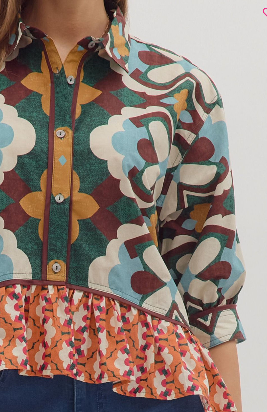 Ruffled printed top