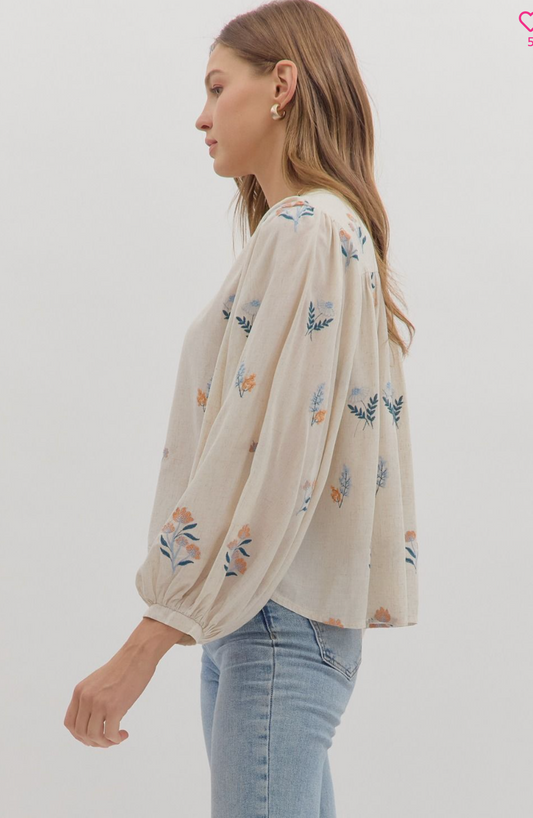 Floral Embroidery Top