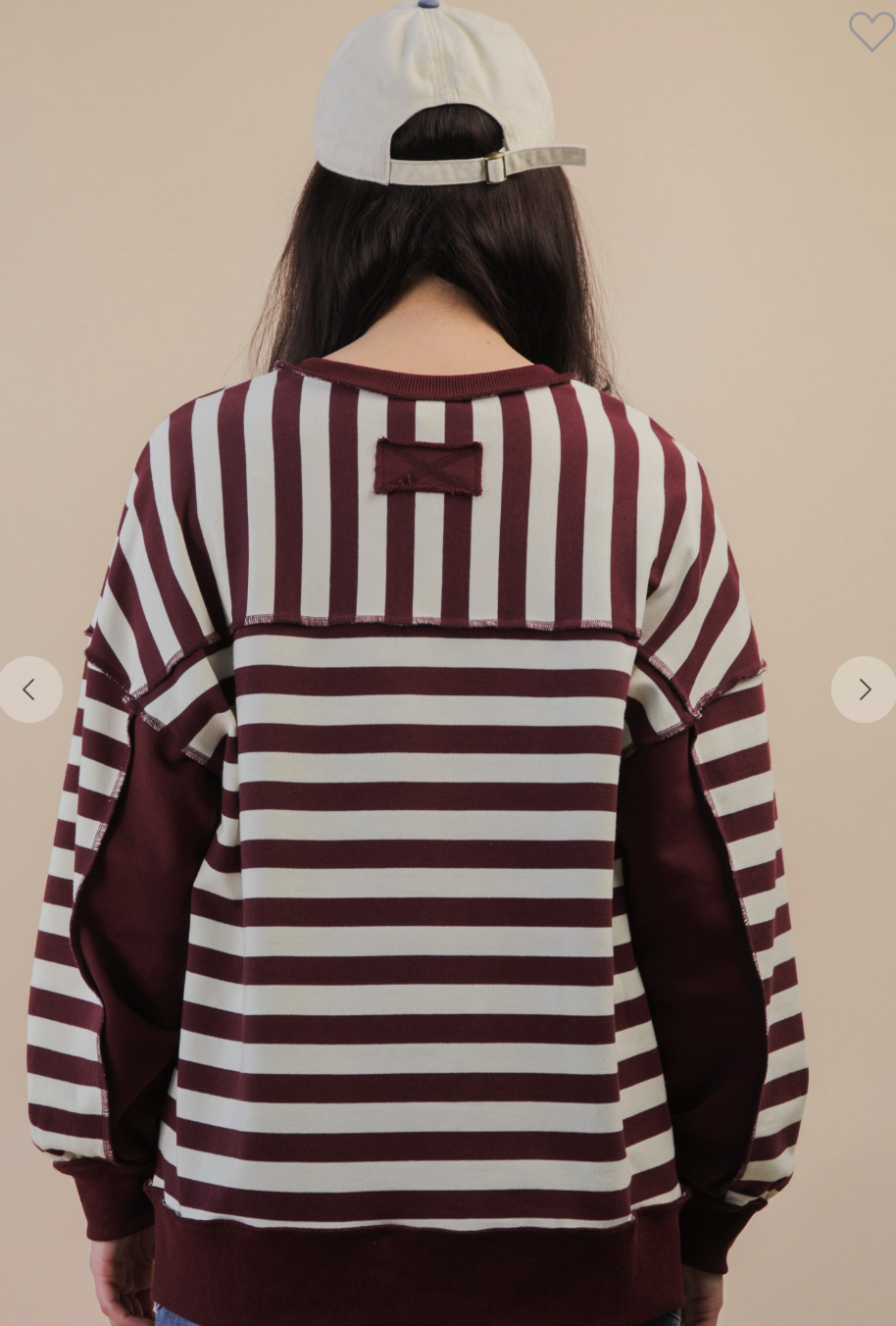 Oversized Striped Half Button Down Top