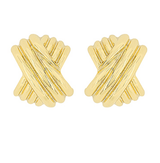 Textured X shaped Hoops