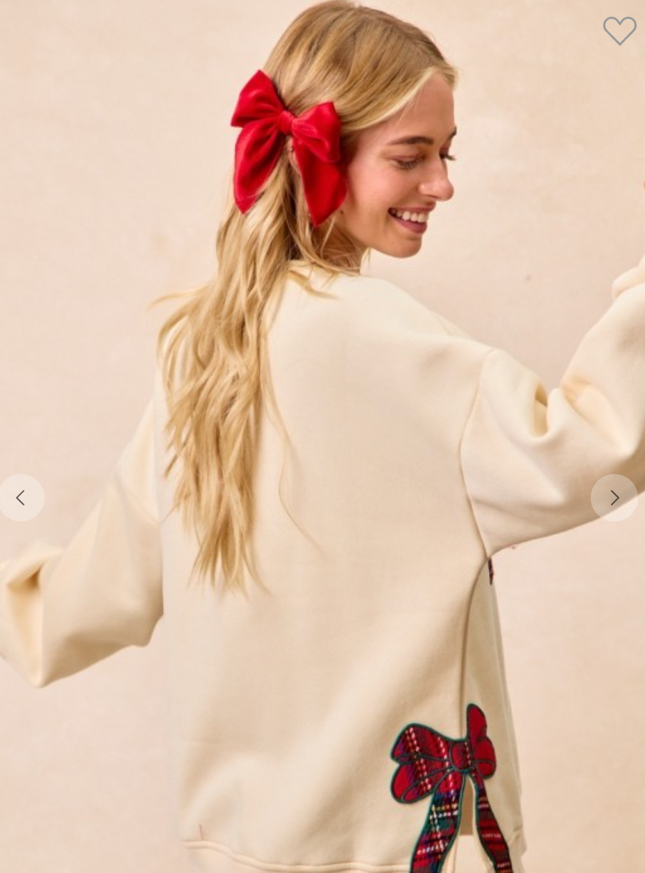 Merry Plaid And Bow Top