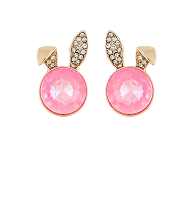 Crystal bunny ear earrings