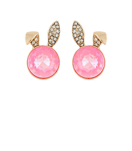 Crystal bunny ear earrings