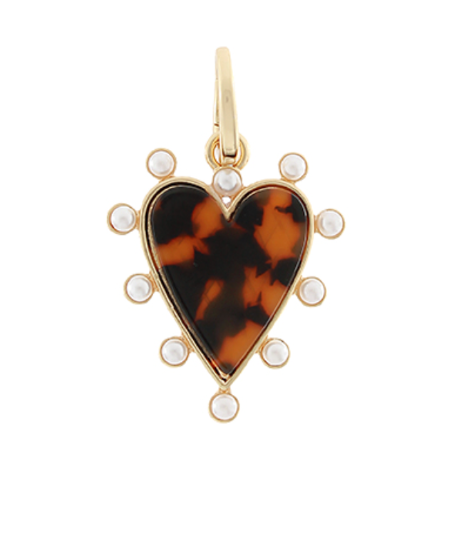 Stripe multi link Scarf necklace with heart necklace