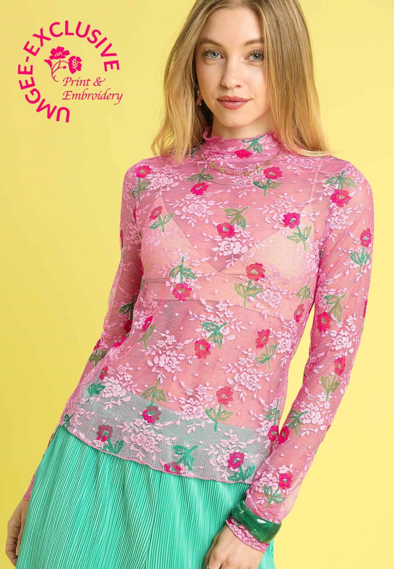 Bloom mesh Floral mesh top