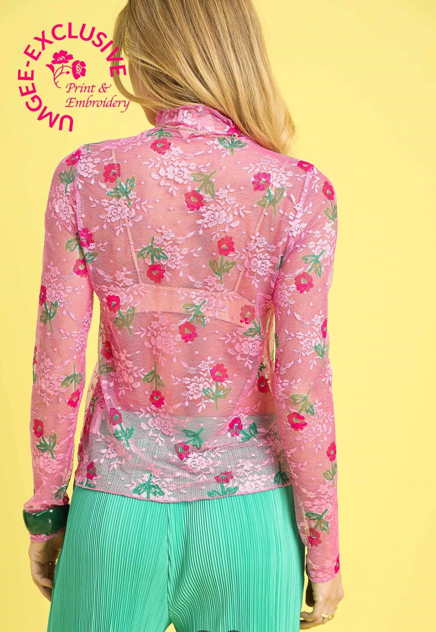Bloom mesh Floral mesh top