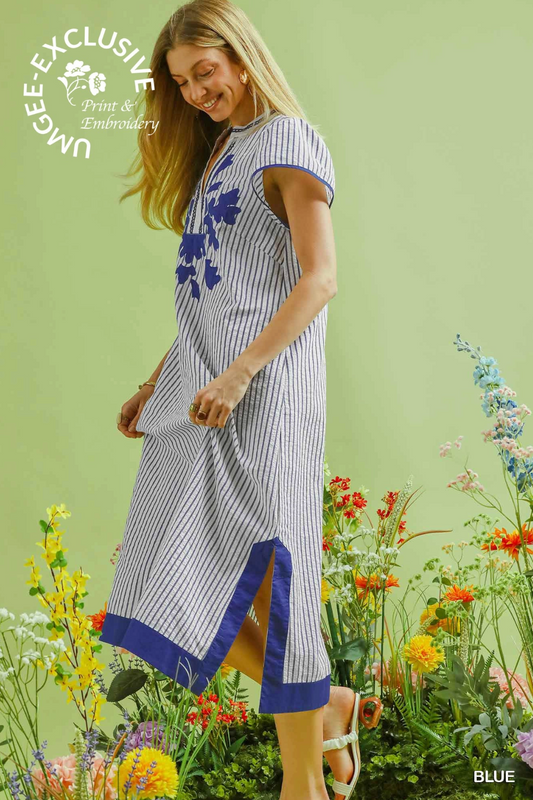 Striped midi dress