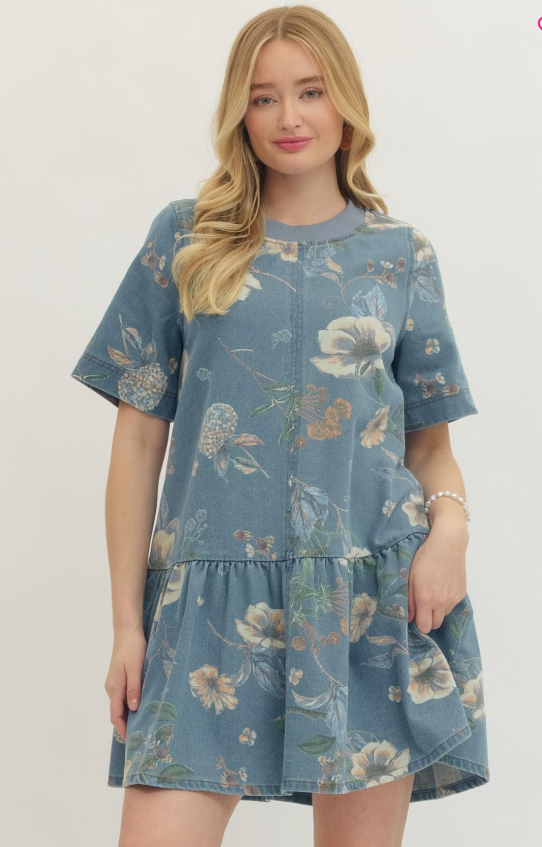 Botanical print mini dress