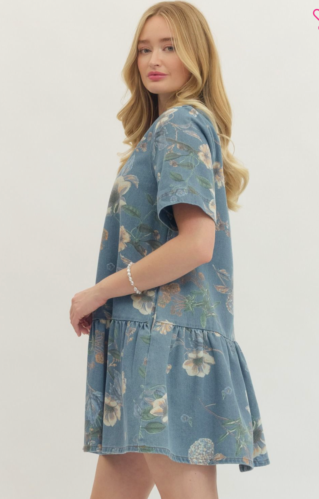 Botanical print mini dress