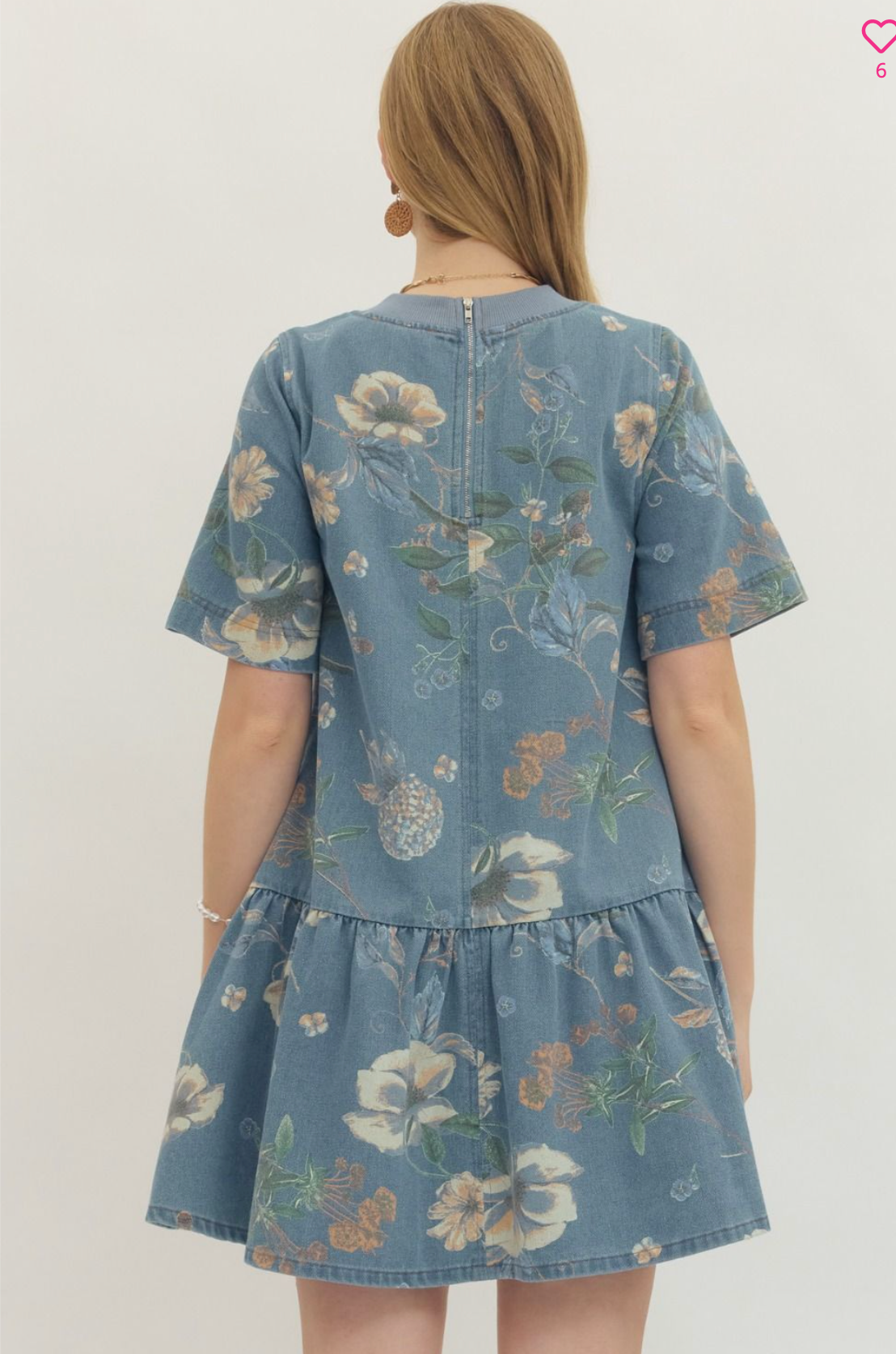 Botanical print mini dress