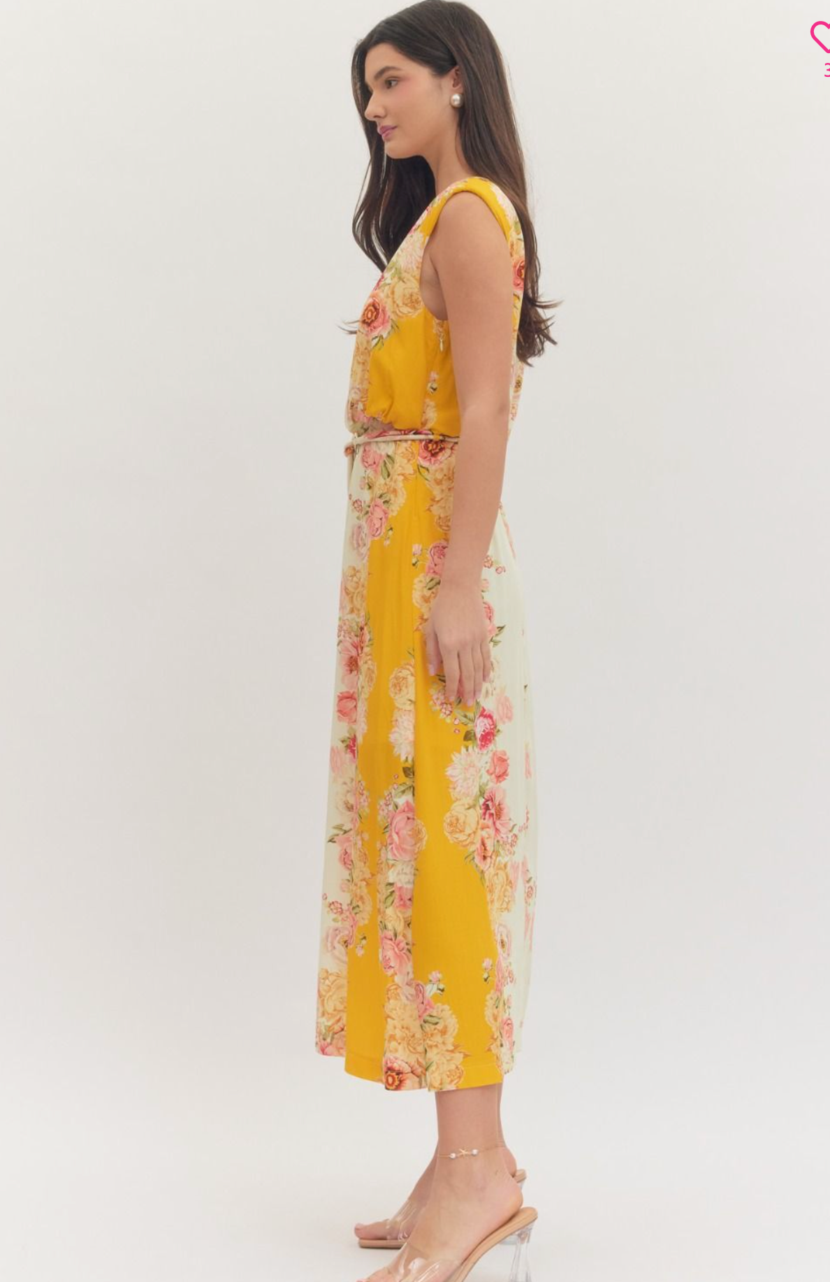 Floral tie maxi dress