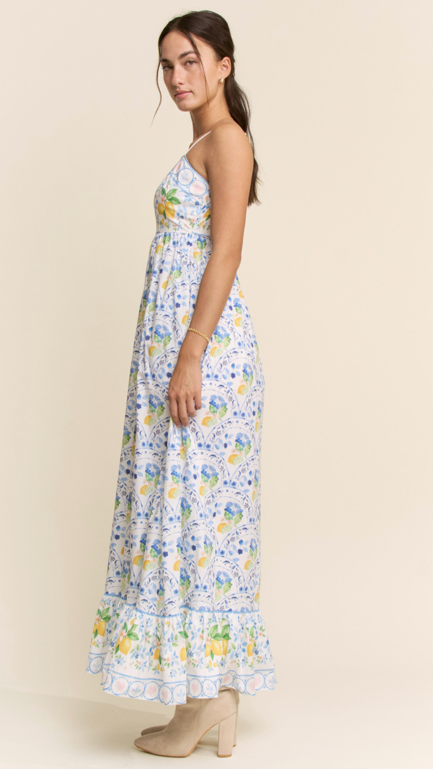 Lemon print Maxi dress