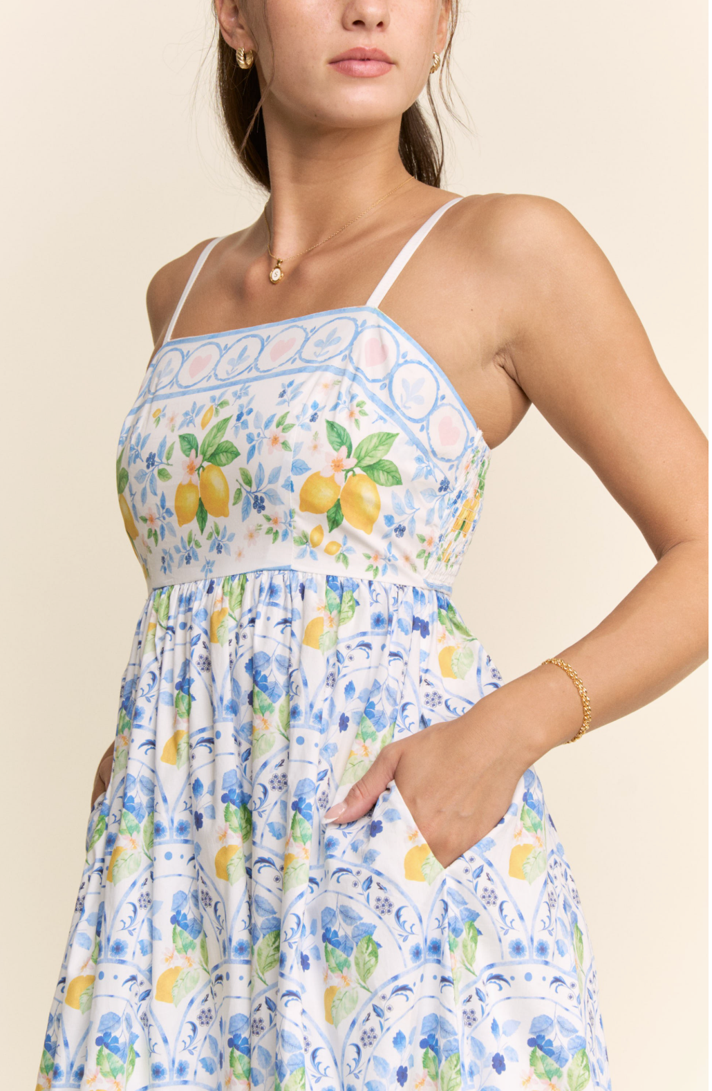 Lemon print Maxi dress