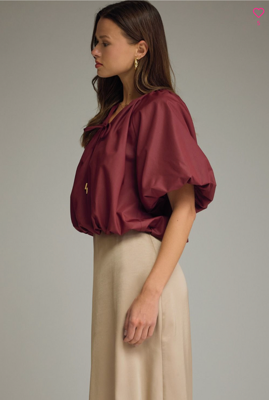 Short Puff Sleeve Top