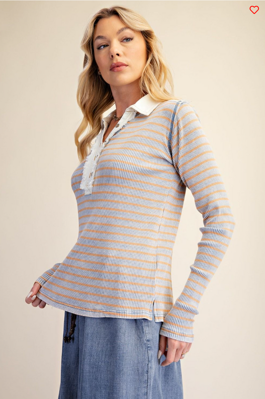 Mineral-Washed henley top