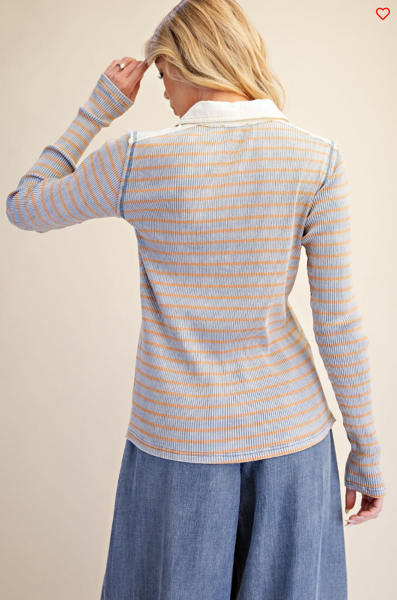Mineral-Washed henley top
