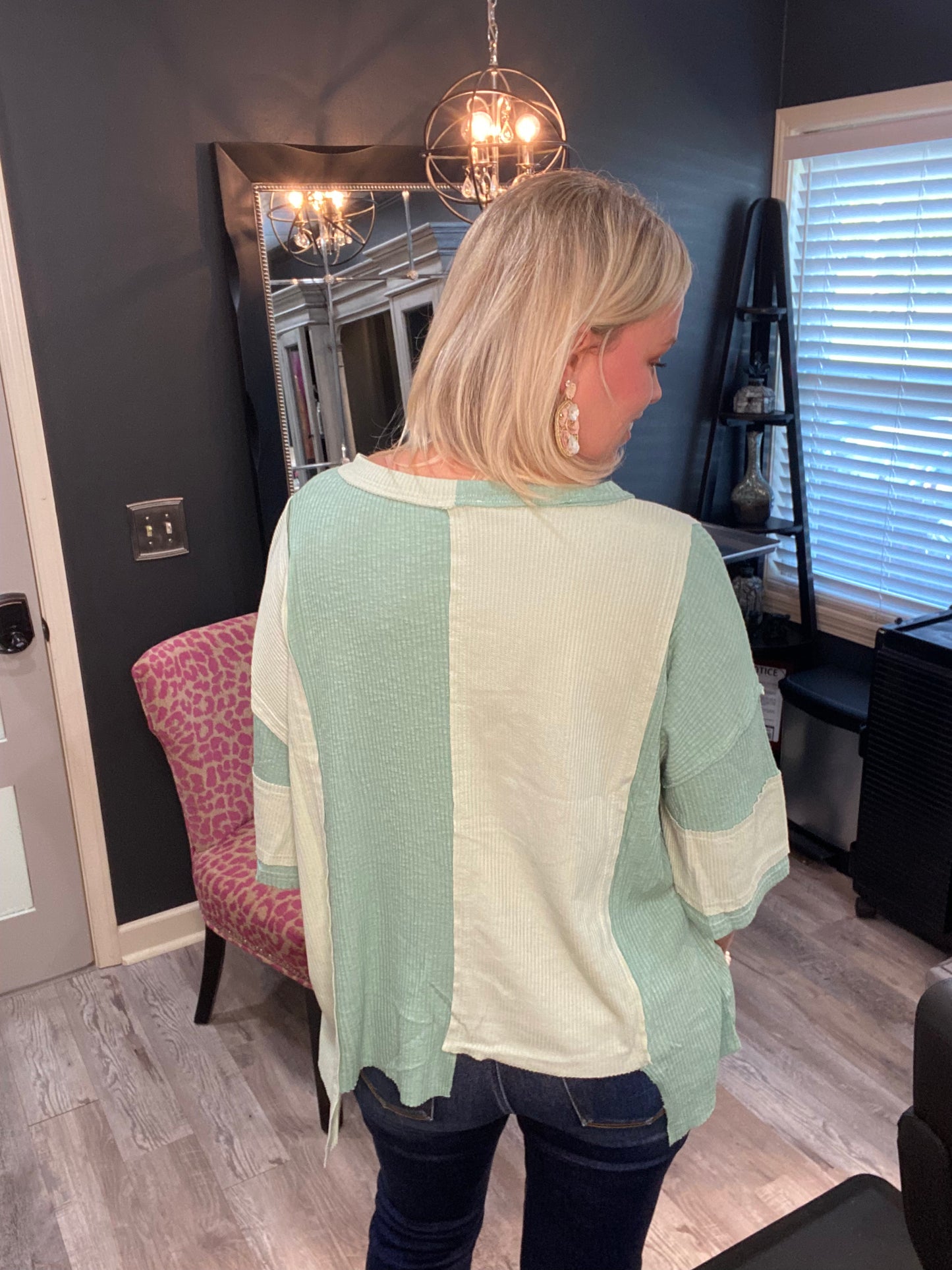 Seafoam Green Patchwork Tee