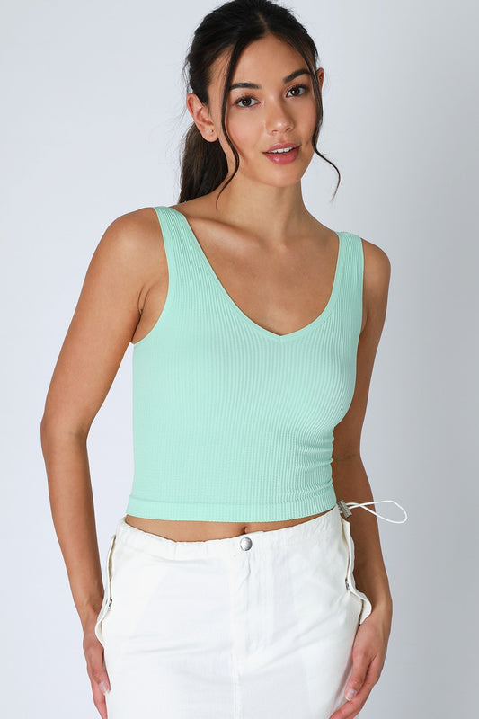 Ribbed Crop Top/Bralette O/S