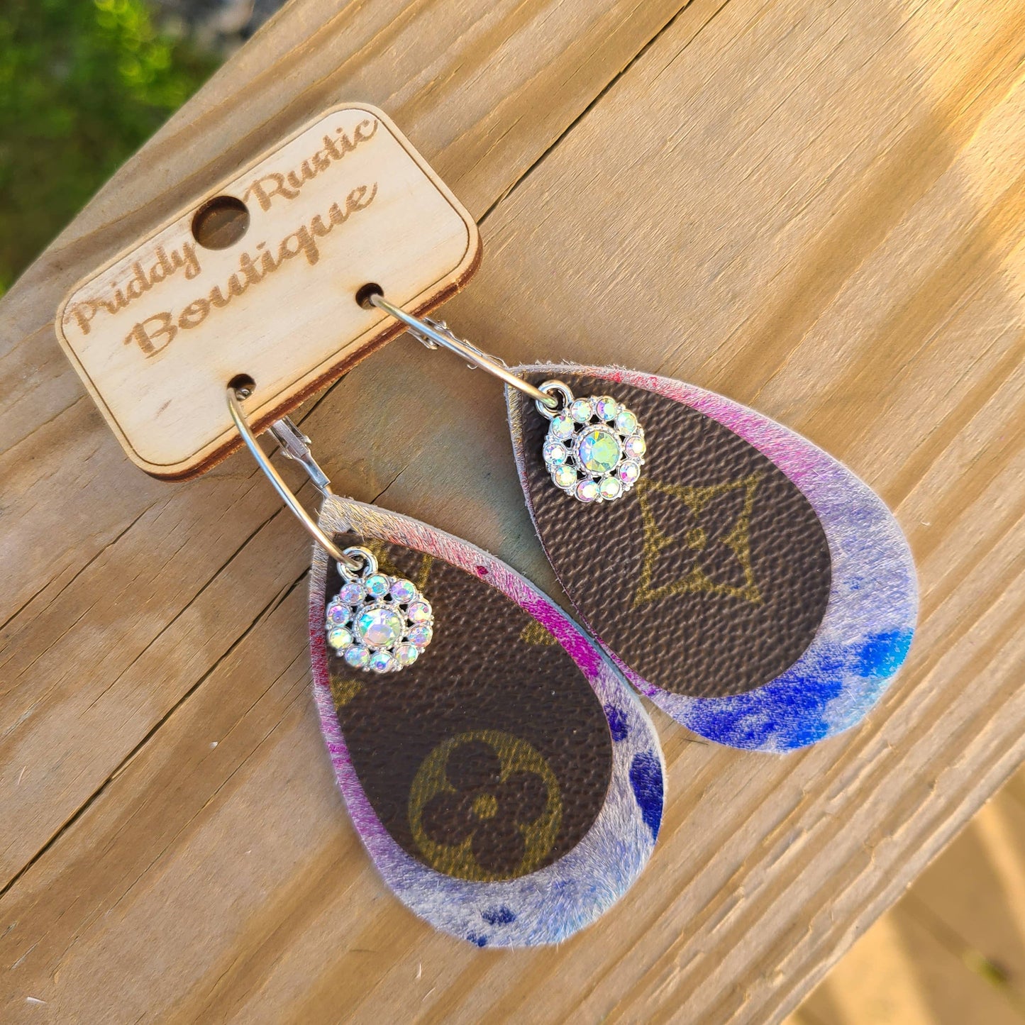 Upcycled LV earrings