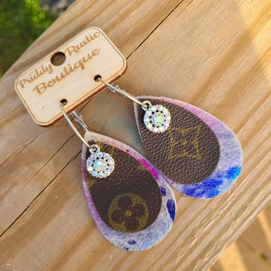 Upcycled LV earrings