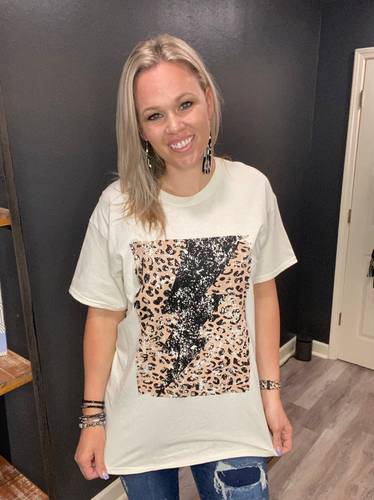 Leopard Lighting Oversized T-shirt