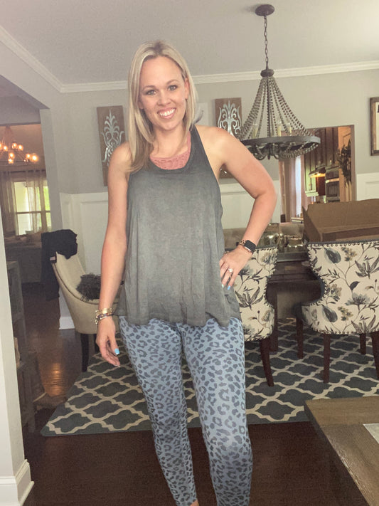 Chambray Leopard Lux Leggings