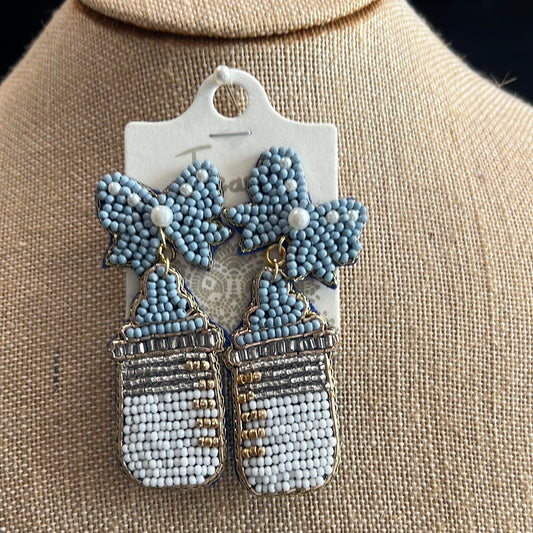 Beaded Baby Bottle Earrings