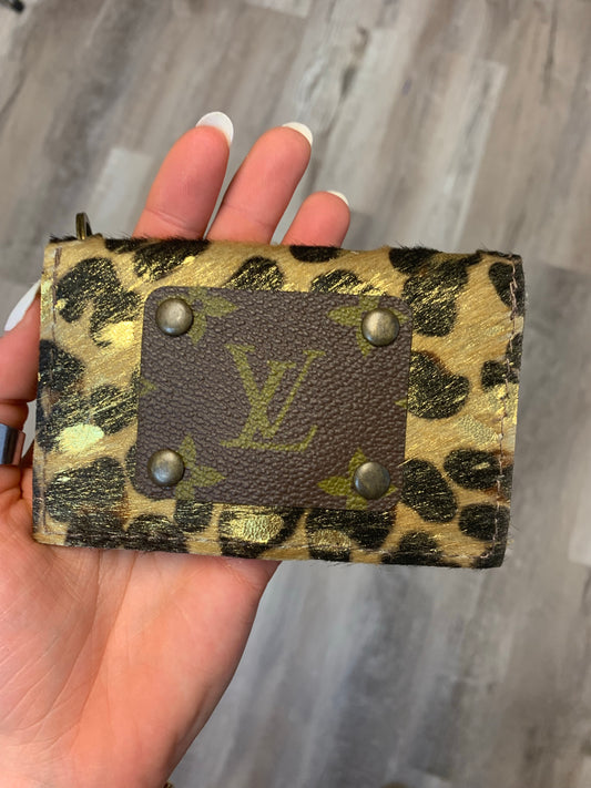 Leopard Upcycled LV patch wallets