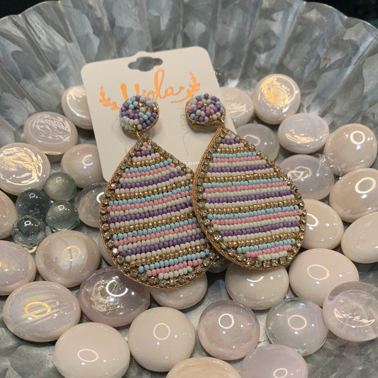 Beaded teardrop earrings