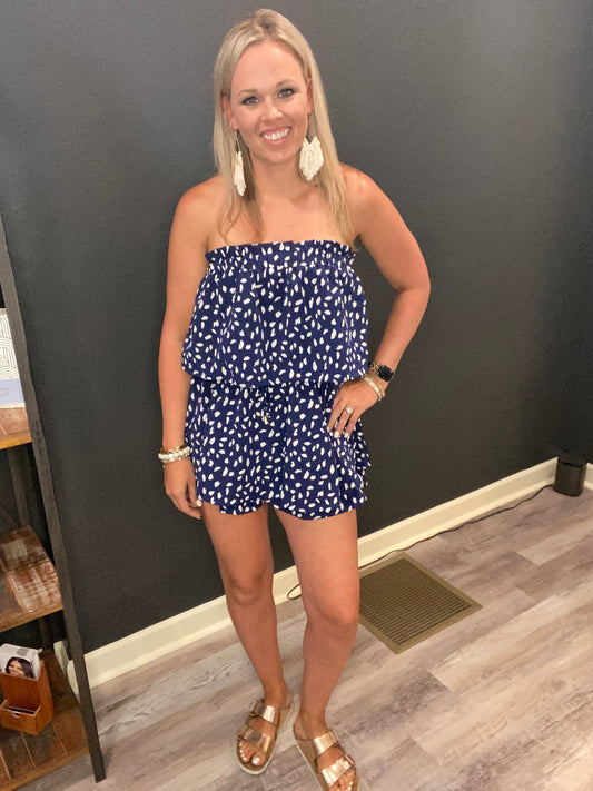 Royal Blue Tube Romper