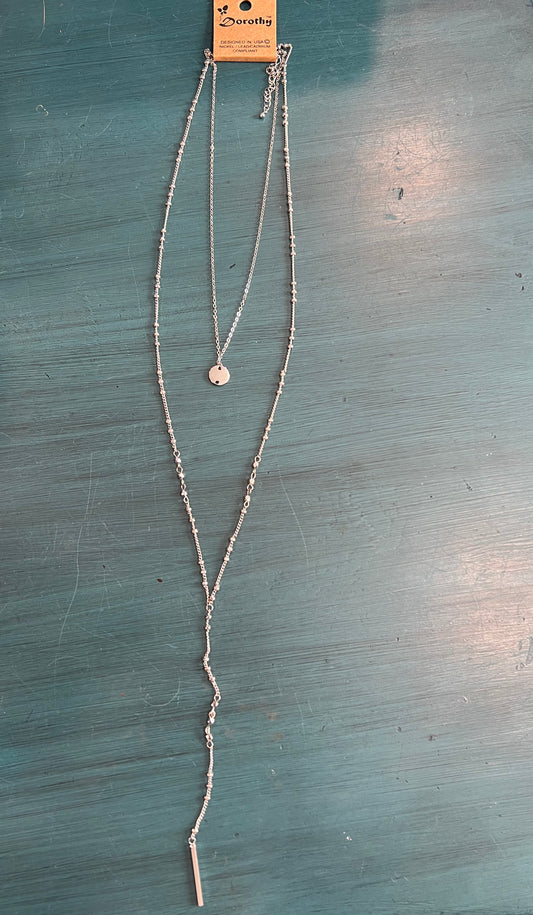 Disc and Bar Layer Necklace