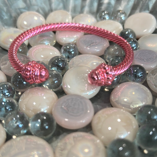 Pink Dome End Cable Cuff