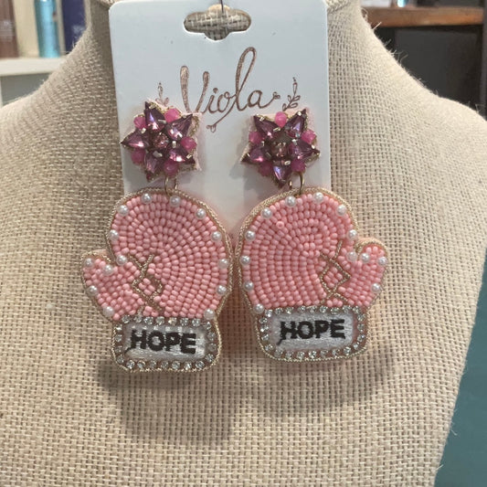 Hope boxing glove earrings