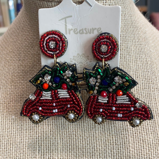 Bling tree truck earrings