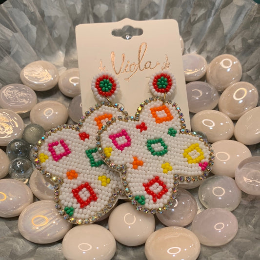 Multi colored flower earrings