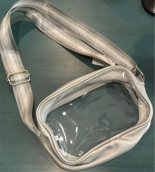 Silver clear cross body