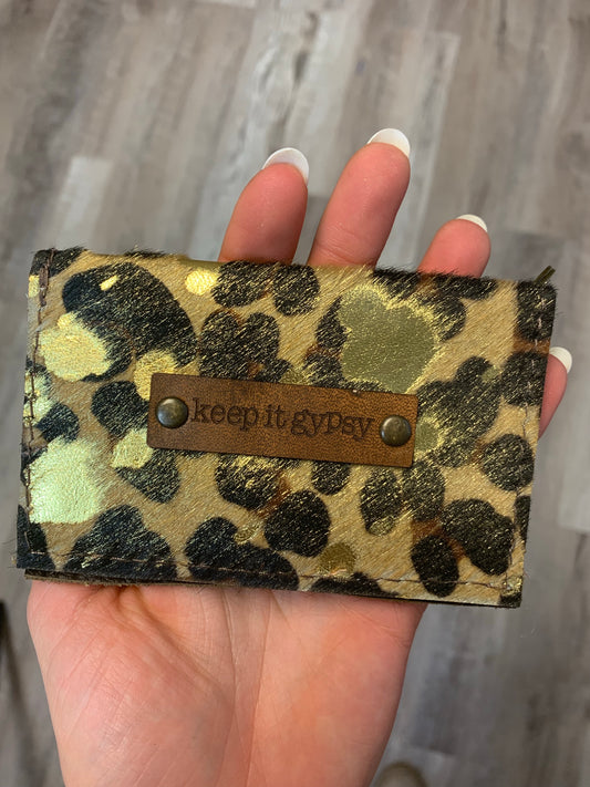 Leopard Upcycled LV patch wallets