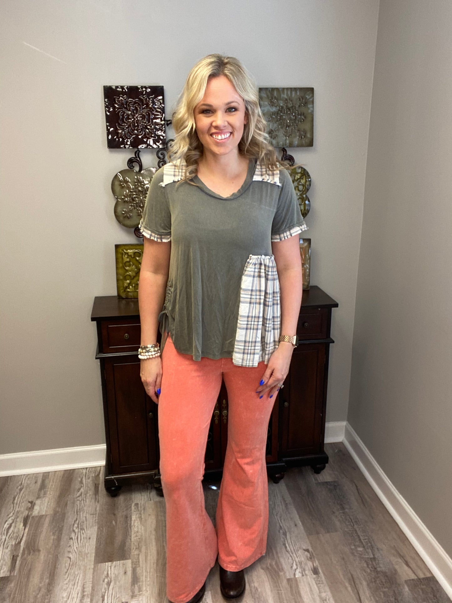 Mineral Wash Bell Pants