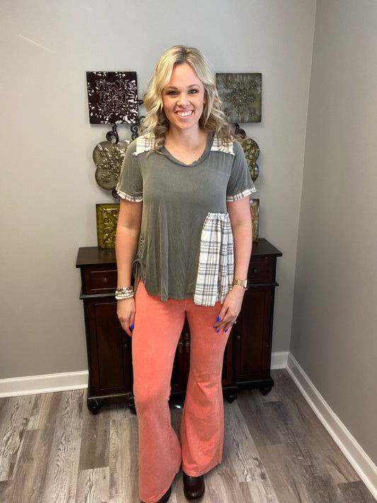 Mineral Wash Bell Pants
