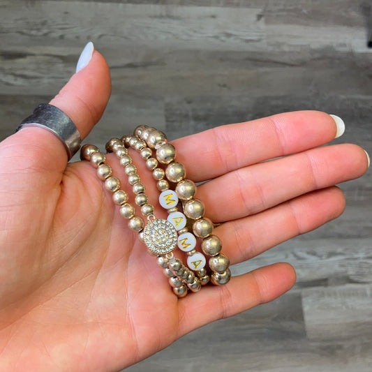 Gold bracelet stack