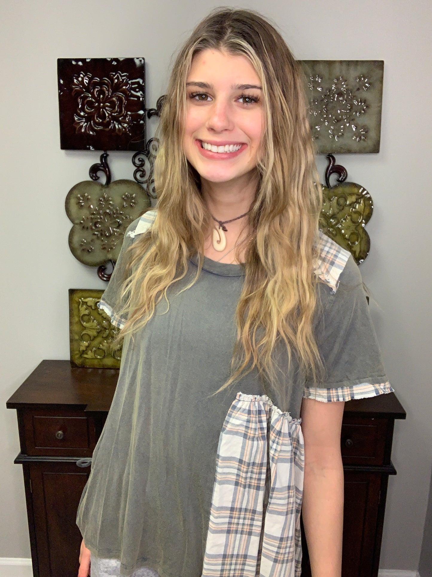 Plaid Patchwork Tee