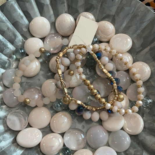 Light pink/ gold stack bracelet