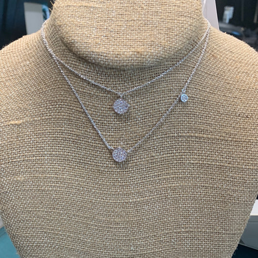 Layered silver necklace