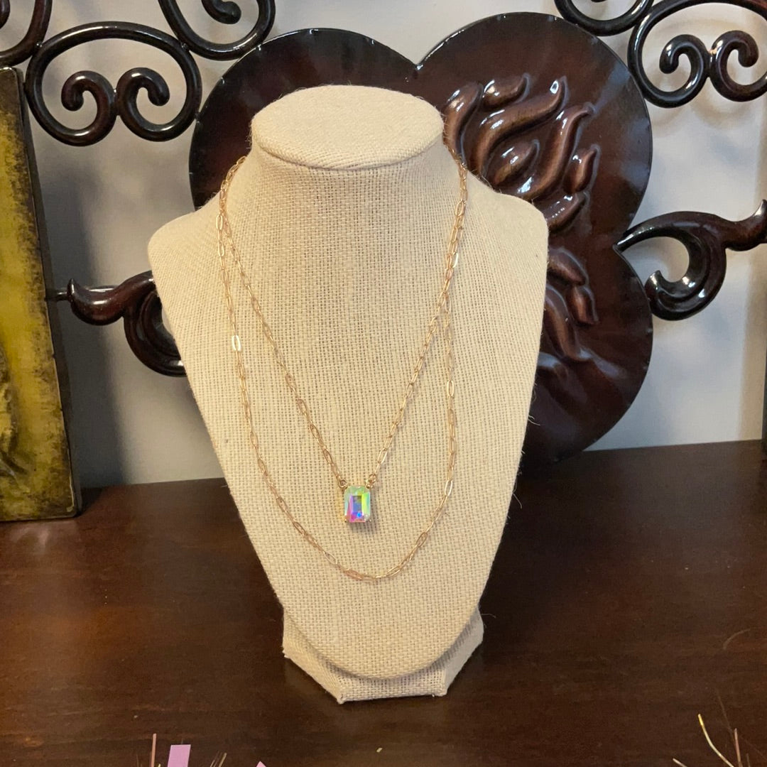 Gold diamond layering necklace