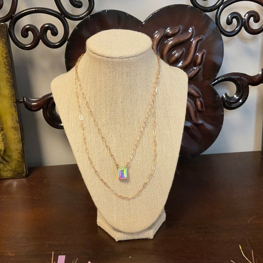 Gold diamond layering necklace